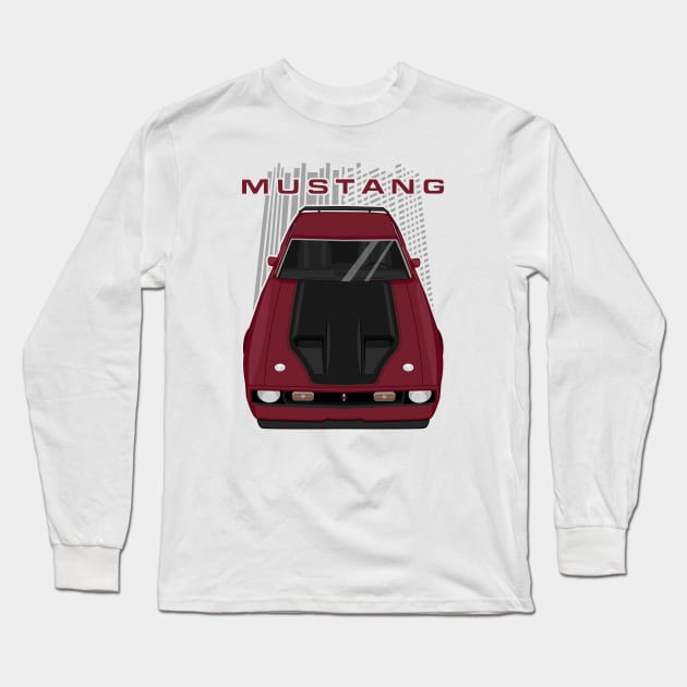 Mustang Mach 1 1971 to 1972 - Maroon Long Sleeve T-Shirt by V8social